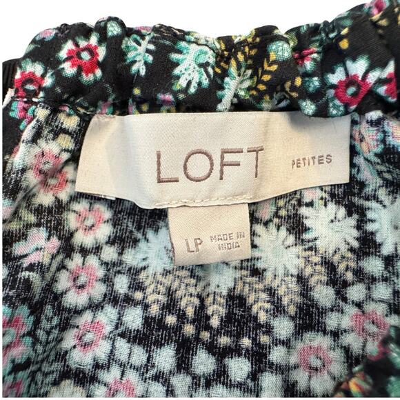 NEW LOFT Garden Dobby Tie Back Ruffle Top - Petite Large - Picture 5 of 8